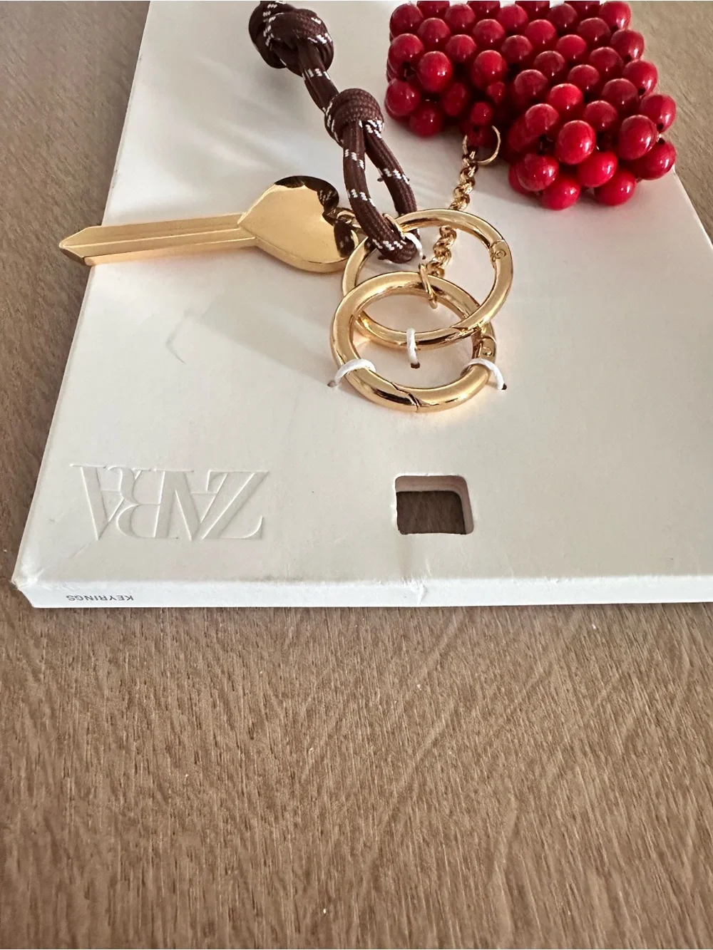 Zara Heart and Key Multi Charm Keyring
